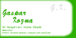 gaspar kozma business card