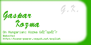 gaspar kozma business card